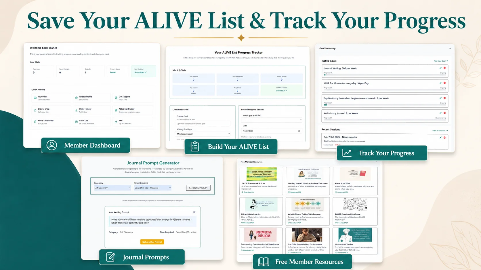 personal development for women with An ALIVE List